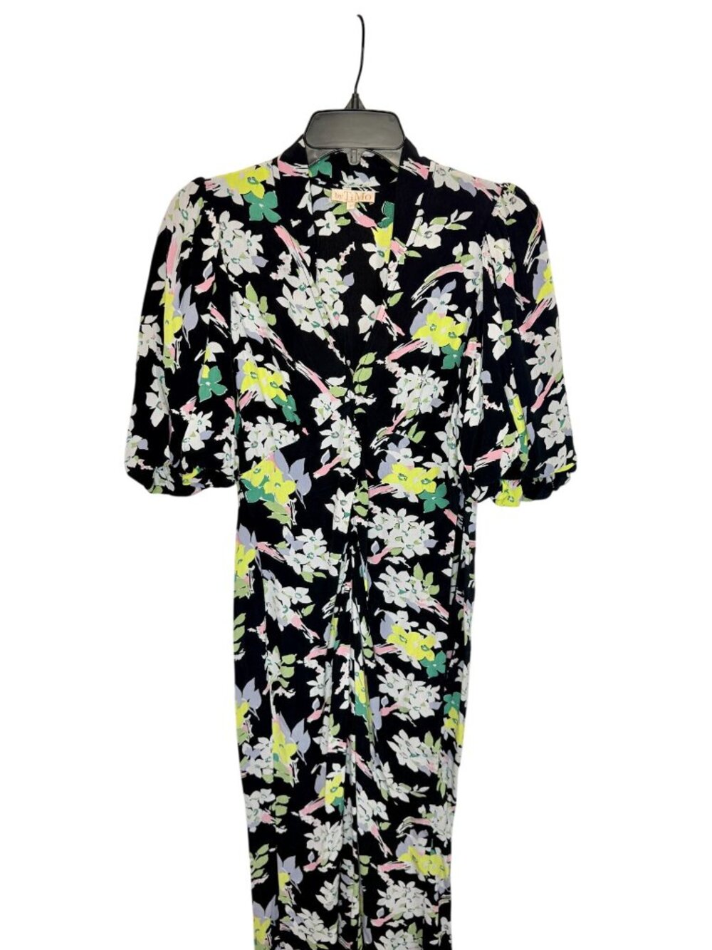 byTiMo floral puff sleeve crepe maxi dress - Size S - Picture 3 of 8